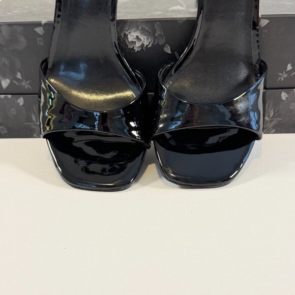 GUESS Divine Black Patent Leather Women's Open-Toe Heels - Picture 9 of 14